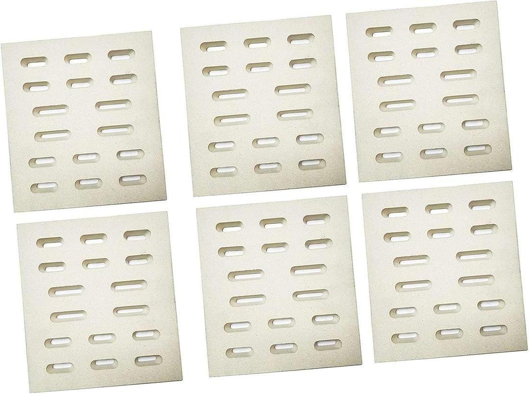 SN750A (6-Pack) Heat Plate Flame Tamer, Ceramic Radiant Replacement for 608SB, 9803S, 9905TB, 9912T, Y0005XC-1 Bakers and Chefs P1736A, 608-SB, 9803-S, 9905-TB, 9912-T, Y0005-XC-1