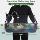 Large Turtle Tank Kit for Aquatic Turtles Complete Starter Habitat with Filter, UVB Lamp, Basking Platform, Plants, Feeding Ring Turtle Aquarium Kit (Black)