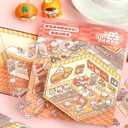 DIY 3D Sticker Scene 6 Sets of Stickers for Girls Make Your Own Mini Shop Scenes Stickers for Kids Cute Cartoon Animal Sticker for Adult Relief Stress Pass The Time