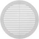 Vent Systems 8" Inch White Circular Plastic Vent Cover - Louvered Air Duct Grill with Built-in Mesh Screen - HVAC Ventilation Grille for Bathroom, Soffit, Home, Shed, Garage - Indoor & Outdoor Use