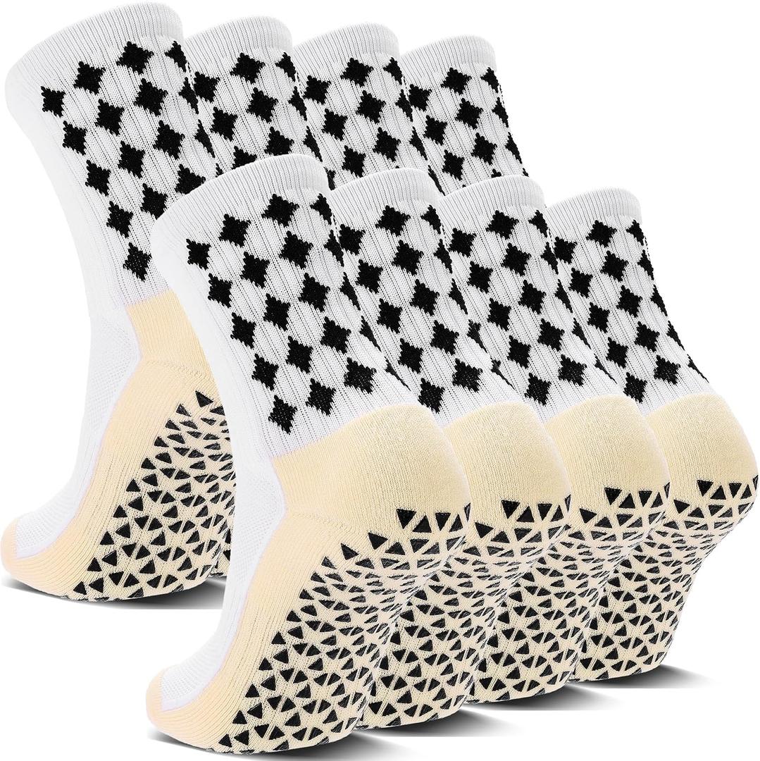 2/4 Pairs Grip Soccer Socks for Men Women Cushioned Non Slip Football Basketball Athletic Sports Socks