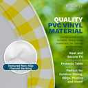 Sorfey Vinyl Fitted Tablecloth Cover, Checke Design, Flannel Backed Lining Fits Up-to 40-44 Round Tables Red