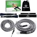 Smash Speed Set of 2 Strength 80 Lb Resistance Running Training Bungees Band (Waist) & Workout Guide- 4 & 8 Ft - 360° Agility, Fitness Fast-Twitch Athletes Gym Equipment, Track, Football, Basketball