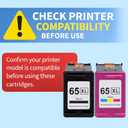 TEINO Remanufactured Ink Cartridge Replacement for HP 65 65XL 65 XL use with HP Envy 5055 5052 5058 DeskJet 3755 2655 3752 3720 3722 3723 3758 2652 2622 2624 Printer (Black Tri-Color, Combo Pack)