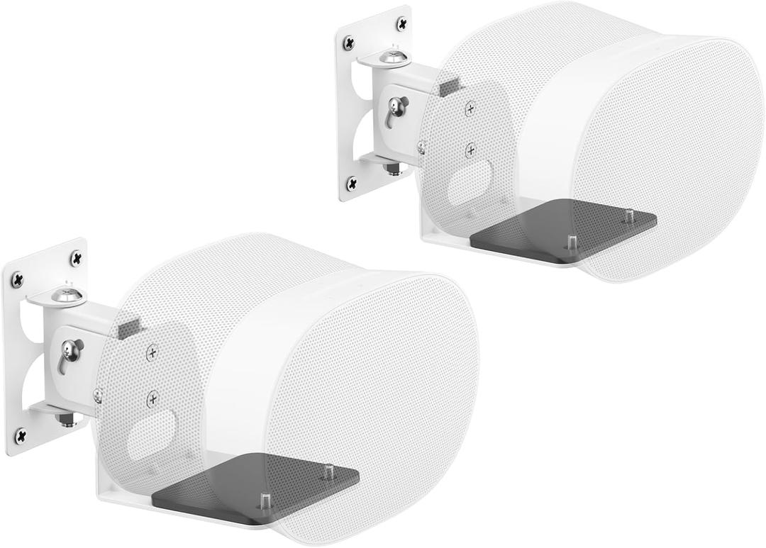 Speaker Mount for Sonos Era 300 Wall Mount White - Tilt +15/-30 & Swivel 30 Adjustable Wall Bracket for Era 300 Wall Mount with Cable Management for Surround Sound, 2 Pack