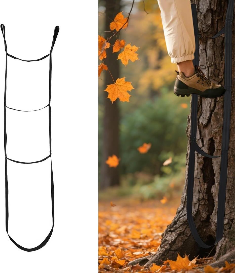 Lyreh 3-Step Hunting Climbing Aider, 5.3ft Lightweight Tree Stand Steps Easy-to-Use Rope Ladder for Outdoor Climbing, Pools, Boats, Rescue Use, Hunting Accessories