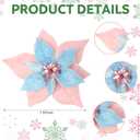 Giegxin 6 Pcs Candy Christmas Tree Poinsettia Flower 7.87 Inch Pastel Christmas Artificial Poinsettia Ornaments Macarons Xmas Tree Floral Decoration Flowers for Party DIY Holiday Wreath Decor
