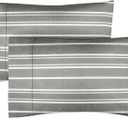 CGK Unlimited Queen Pillow Cases Set of 2 - Ultra Soft Hotel Quality Pillowcase Covers - Comfy Cozy Bedding for Women, Men, Kids & Teens - Machine Washable Pillow Protectors - 2 Piece Set - Queen Size Grey Stripes