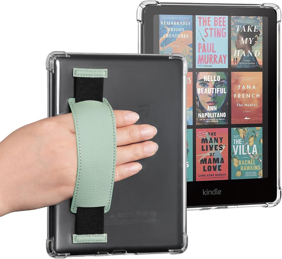 iDLEHANDS Clear Case for 7" Tablet Case - Ultra Slim Soft TPU Transparent Cover & Lightweight with Hand-Strap, Sage Green
