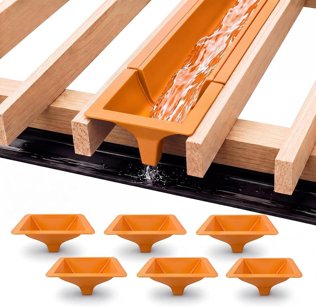 6 Pcs Under Deck Drainage System Downspout for 12"&16"Joist Spacing