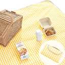 Beyond Thursday Cute Gingham Picnic Blanket, Waterproof Foldable, in Large 80x60in and Extra Large 80x80in, Portable Compact Beach Blanket, Oversized XL Outdoor Mat (Yellow, Large)