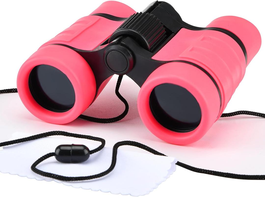 Syxspecial Kids Binoculars, Toy for Kids 3-12 Years Boys and Girls for Bird Watching, Educational Insights, Camping, Science, Detective (PINK)