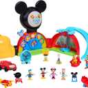 Disney Jr. Mickey Mouse Clubhouse Deluxe 28-inch Playset with 2 Exclusive Bonus Figures and Lights & Sounds, 18-Pieces, 3-inch Articulated Figurine Toys, Ages 3 and Up by Just Play