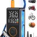 Tire Inflator Portable Air Compressor with Upgrade Dual Screen, 150 PSI Cordless Air Pump for Car, Bicycle, Motorcycle Tires & Balls, Electric Bike Tire Pump with Pressure Gauge, LED Light