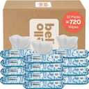 Hello Bello Extra Gentle Unscented Baby Wipes, Plant Based, Made with 99% Water and Aloe for Babies and Kids, 720 Count (60 Count (Pack of 12))