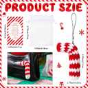 12 Sets Christmas Crochet Candy Canes Ornaments Handmade Christmas Christian Gift with Legend of Candy Cane Cards for Xmas Tree Decor Church Gathering Employee Friends Family Coworkers Party Favors