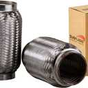 Exhaust Flex Pipe (Interlock Lining OEM-Grade) 100% Stainless Steel SS304 For Heavy Duty and Cars (1 PC, 2.25X6)