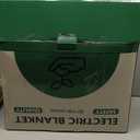 Electric Blanket King Size, Electric Heated Blanket with Dual Controls, 5 Heat Settings, 10-Hour Auto Off, Striped Flannel & Sherpa, FCC/ETL Certified, 90''x100'' Light Grey