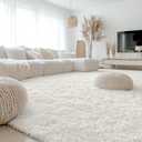 OLANLY 10x14 Machine Washable Large Area Rugs for Living Room, Bedroom, Soft Fluffy Shaggy Bedside Rug, Indoor Floor Carpet for Kids Girls and Boys, Dorms, Nursery, Home Decor Aesthetic, Ivory