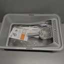 2 Pack Stainless Steel Litter Box | XL Enclosed Cat Litter Boxes with Lid for Big Cats and Multi-Cats | High Sided, Anti-Urine Leakage | Non-Stick BottomSilver Gray