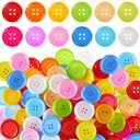 Taiyin 400 Pcs Big Bright Buttons Craft 1.2 Inch Kids Vivid Colors Large Buttons Plastic Assorted Cute Shape Colorful Toys for Arts, Crafts DIY Projects