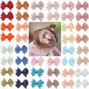 CLLOT Hair Clips for Girls - 42PCS Fully Lined Hair Bows Alligator Clips for Toddlers, Infants, Kids, 21 Color Pairs