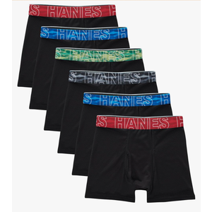 Hanes boys Performance Tween Boxer Briefs Underwear, Assorted Prints & Solids, 6-pack Size L