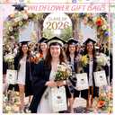 Gueevin 24 Pcs Wildflower Graduation Gift Bags 2026 Graduation Party Favors Floral Congrats Grad Paper Gifts Wrapping Bags for Class of 2026 Party Supplies Decoration (White)