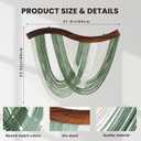 Mindsoft Green Macrame Wall Hanging Dip Dyed Yarn Wall Art, Modern Boho Decor Handmade Cotton Rope Tapestry for Bedroom, Living Room, Nursery, 31.5 x 23.6 Inch, 32.3"L x 5.1"W