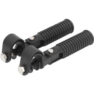 Aramox Motorcycle Foot Pegs Clamp, Metal and Rubber, Fit for, 1in Engine Crash Bar Guard, Foldable Design (Black)