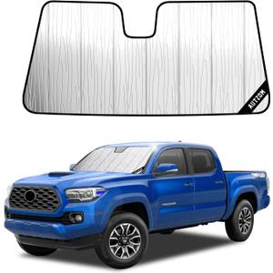 Windshield Sun Shade for Toyota Tacoma 2018-2023, Custom-fit Windshield Cover, Keep Vehicle Cool, Protect Dashboard, Foldable Car Window Shades Toyota Tacoma Accessories