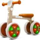 bicystar Baby Balance Bike with Adjustable Handlebars, Rear Wheel, Colorful Lighting, Best Gift for 12-36 Months
