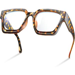 livho Oversized up to 99% Blue Light Blocking Glasses for Woman - Rectangle Fashion Glasses for Computer, Chic Preppy Frame