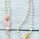 Teacher Lanyard with ID Holder, Fashion Wood Beaded Super Lanyard