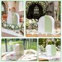 OurWarm White Arched Wedding Card Boxes for Reception, Acrylic Card Box with Writable Green Standee & Erasable Pen, Large Cards Box for Wedding Reception Party Birthday Graduation Baby Shower Decor