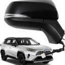 for Toyota RAV4 Side Mirror Assembly Passenger Side 2019 2020 2021 2022 2023 2024|Power|Heated|Turn Signal|BSM (Blind Spot Monitoring) | Replaces TO1321384,TO1321388| Black (RH)