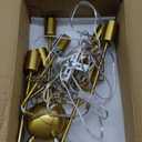 LASENCHOO 8 Lights Plug in Chandelier, Hanging Lights with Plug in Cord 16.4ft & Switch, Plug in Pendant Light Gold Chandeliers for Living Room Bedroom Dining Room, Outdoor Chandeliers for Gazebo