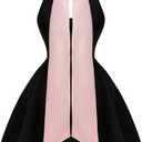 GORGLITTER Women's Bow Halter Dress Backless A Line Wedding Guest Birthday Cocktail Going Out Dresses (Medium) Black