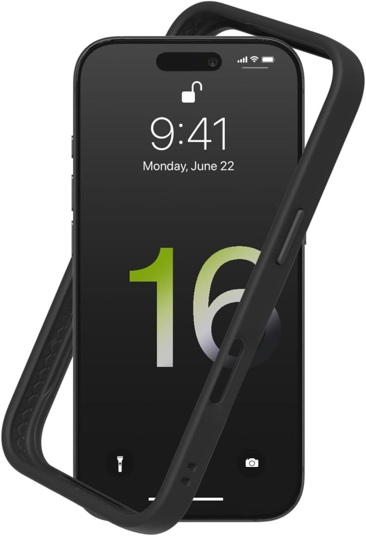 RhinoShield Bumper Case Compatible with iPhone 16 Pro | Crash Guard - Shockproof Slim Design Protective with Military Grade Drop Protection - Black