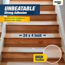 Clear Stair Treads Non-Slip 24"x4" - 18-Pack Indoor Stair Grips Non Slip for Wooden Steps - Anti Slip Adhesive Strips for Dogs & Elderly - Staircase Step Treads - Transparent Treads for Wood Stairs