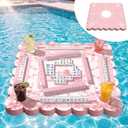 Thenshop Floating Mahjong Table for Pool Floating Game Table for Poker Cards Dominoes Summer Water Game Tray for Hot Tub Lake Beach Party 30 x 30 Inch(Chinese Style), 75 x 75 cm