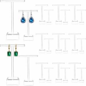 Acrylic Earrings Display Holder T-bar Earrings Stand Holder Tree Stand Countertop Hanging Jewelry Organizer for Necklaces Bracelet