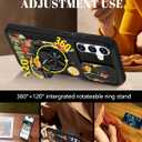 for Samsung Galaxy S24 Plus Case - Cute Aesthetic S24Plus Case with Camera Cover & Ring Stand for Women Girls Boy Shockproof for Samsung S24 Plus Cover, Moon Mushroom