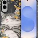 Case for Samsung Galaxy S25 Edge,Anti-Scratch Full-Body Cover Shockproof Slim Design Case,PC Hard Shell & Silicone Inner Bumper -Japanese Cute Sleepy Cat