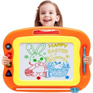 Magnetic Drawing Board Toddler Toys for Girls Boys, 15 Inch Erasable Doodle Board for Kids Colorful Etch Education Sketch Doodle Pad Toddler Toys for Age 3 4 5 6 7 Year Old Girl Boy (Orange)