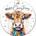 Cow Christmas Ornaments 2025 - Cute Cow Gifts for Women Friends, Ceramic Ornament Farmhouse Decor, Cow Lover Gifts, Unique Animal Lover Gift, Pack Of 3