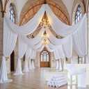 50ft x 15ft Long Backdrop Curtains for Wedding Parties, Wrinkle Free Polyester 10 Panels 15ft Long Photo Backdrop Drapes Back Drop Cloth Drapery for Birthday Photography Background Curtain, 5ftx15ft_10 Panels