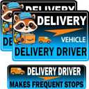Flex Delivery Driver Car Magnet, 3PCS Frequent Stops Removable Set, Delivery Vehicle Magnet Car Door and Bumper Sign, High Reflective Waterproof Weather-Resistant