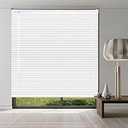 Taplzmg 1" Cordless Mini Blinds 47" W x 64" H, White Vinyl Blinds, Horizontal Light Filtering Blinds, Window Blinds for Indoor Windows, Office, Kitchen, Bathroom and Living Room.