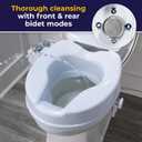Drive Medical PreserveTech Raised Toilet Seat with Bidet (Adjustable Temperature) Toilet Seat Riser, Elevated Toilet Seats for Seniors, Toilet Seat Bidet, Toilet Seat Elevator with Bidet Sprayer